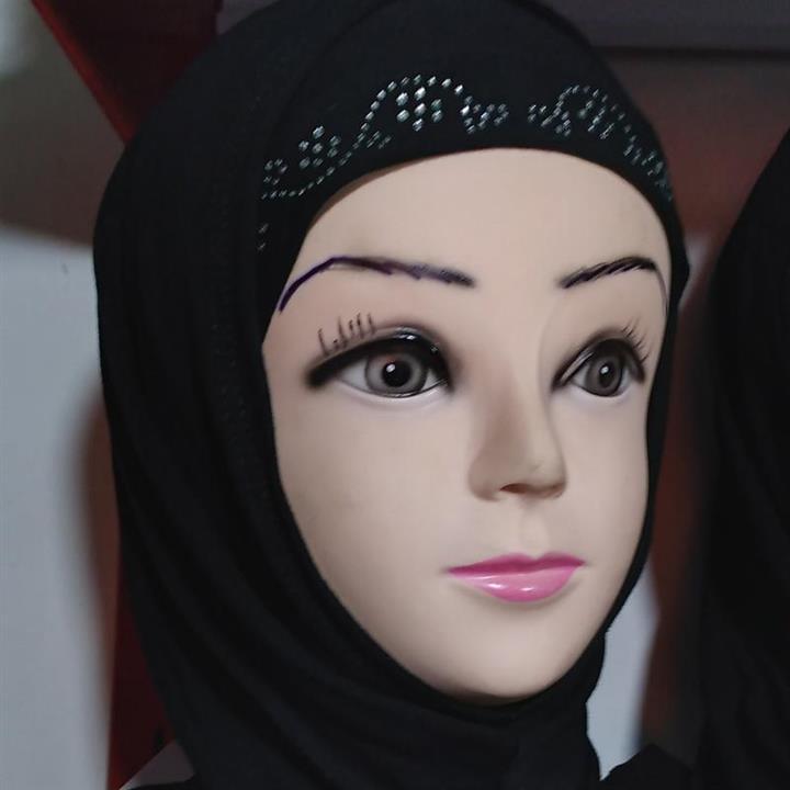مقنعه دخترانه حجابی نگین دار نخی درجه یک